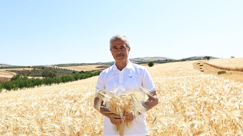 Tahmazoğlu çiftçinin hasat sevincine ortak oldu